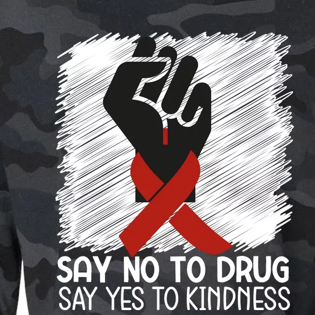 Red Ribbon Drug Awareness, Say No To Dugs We Wear Red Ribbon Week Awareness Cropped Pullover Crew