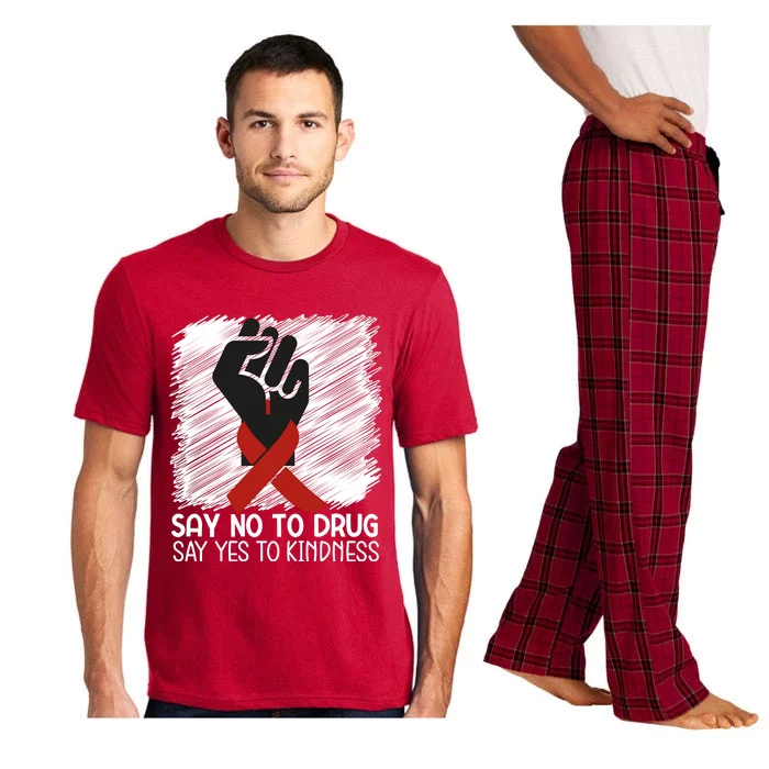 Red Ribbon Drug Awareness, Say No To Dugs We Wear Red Ribbon Week Awareness Pajama Set