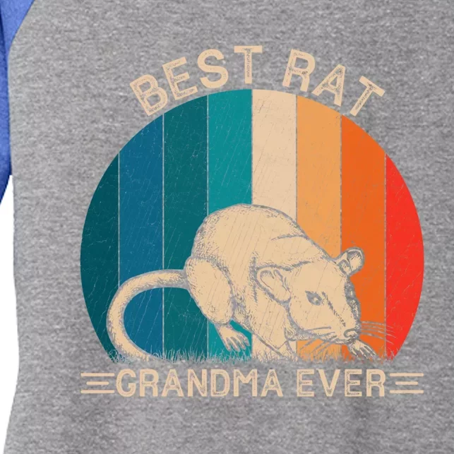 Retro Rat Design For Grandma Funny Mother's Day Great Gift Women's Tri-Blend 3/4-Sleeve Raglan Shirt