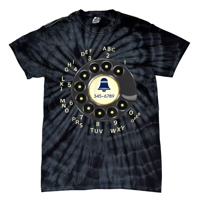 Retro Rotary Dial Phone Tie-Dye T-Shirt