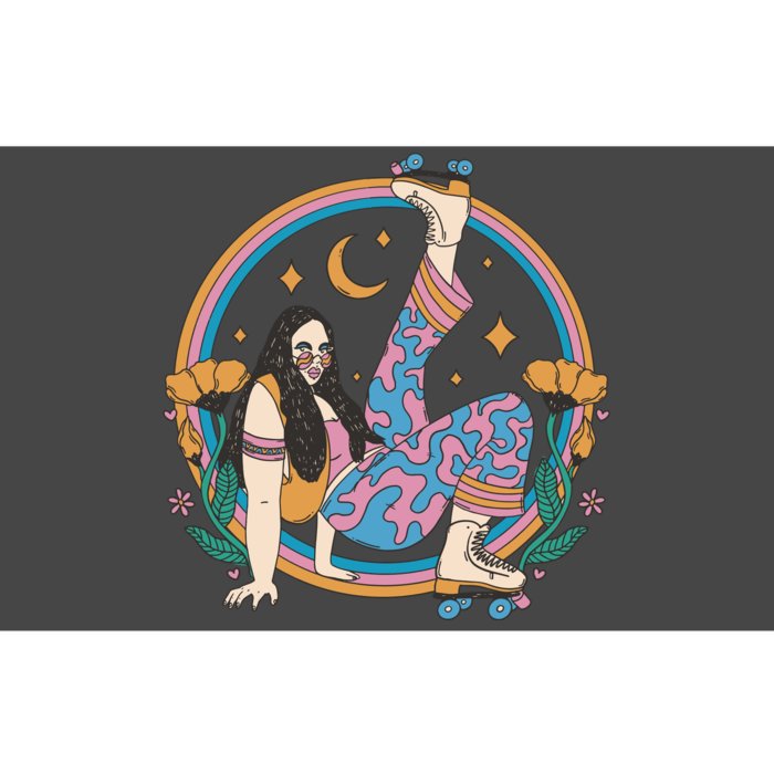 Retro Roller Disco Girl Bumper Sticker