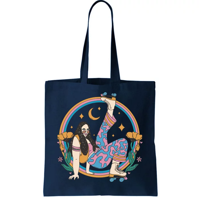 Retro Roller Disco Girl Tote Bag