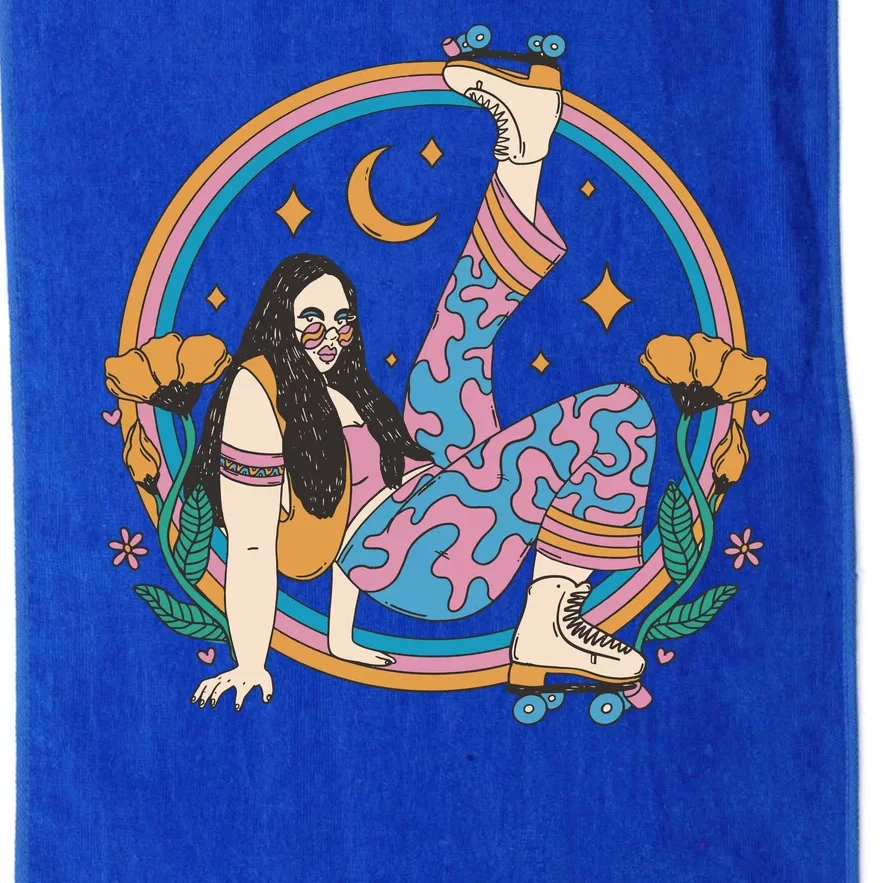 Retro Roller Disco Girl Platinum Collection Golf Towel