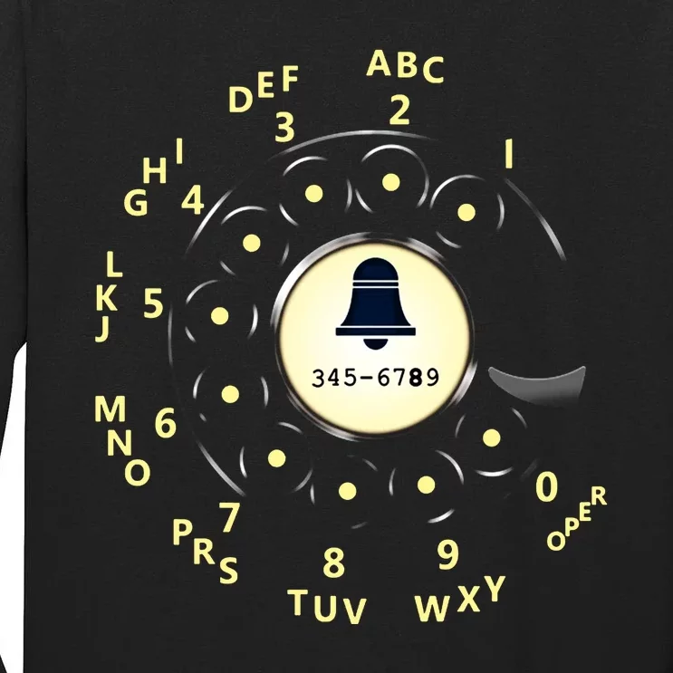 Retro Rotary Dial Tall Long Sleeve T-Shirt