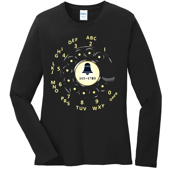 Retro Rotary Dial Ladies Long Sleeve Shirt