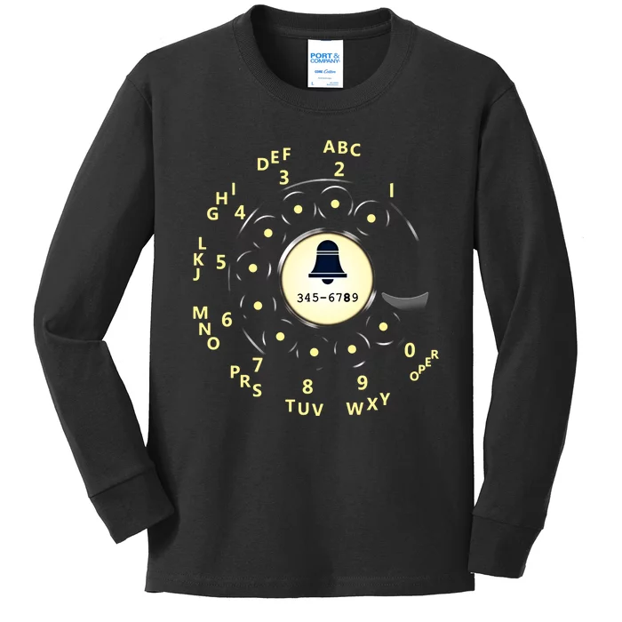 Retro Rotary Dial Kids Long Sleeve Shirt