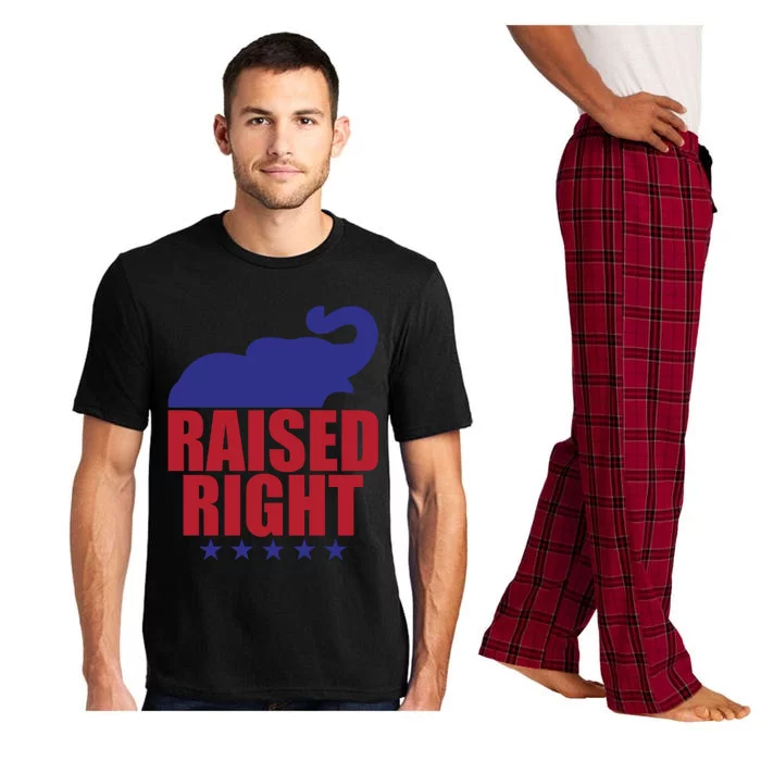 Raised Right Donald Trump Supporter Republican Elephant Gift Pajama Set