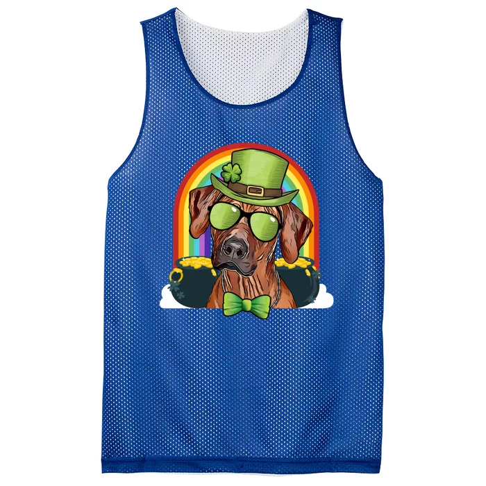 Rhodesian Ridgeback Dog Leprechaun Funny St Patricks Day Gift Mesh Reversible Basketball Jersey Tank