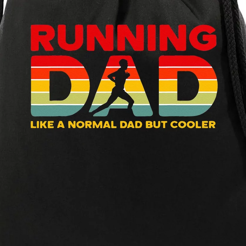 Retro Running Dad Apparel Funny Marathon Drawstring Bag