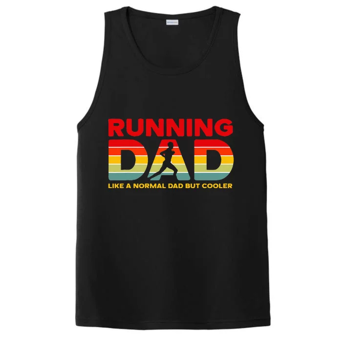 Retro Running Dad Apparel Funny Marathon Performance Tank