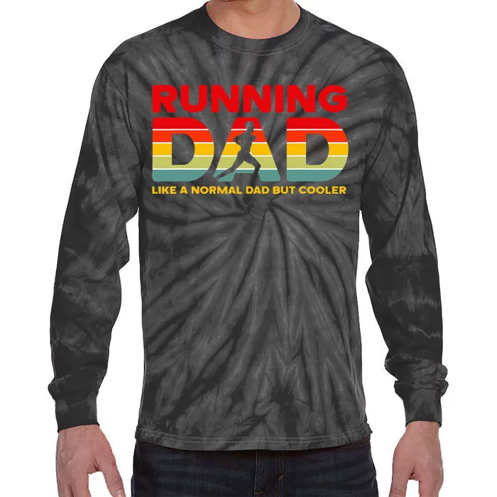 Retro Running Dad Apparel Funny Marathon Tie-Dye Long Sleeve Shirt