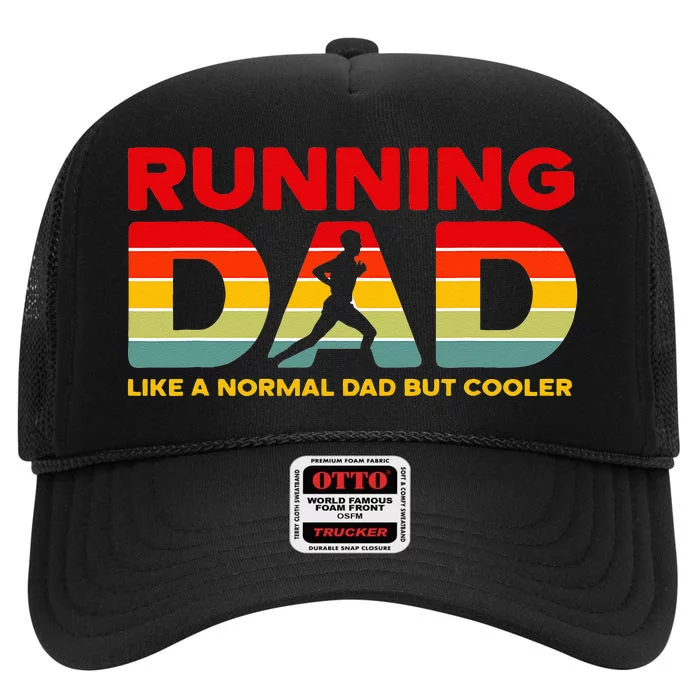 Retro Running Dad Apparel Funny Marathon High Crown Mesh Trucker Hat