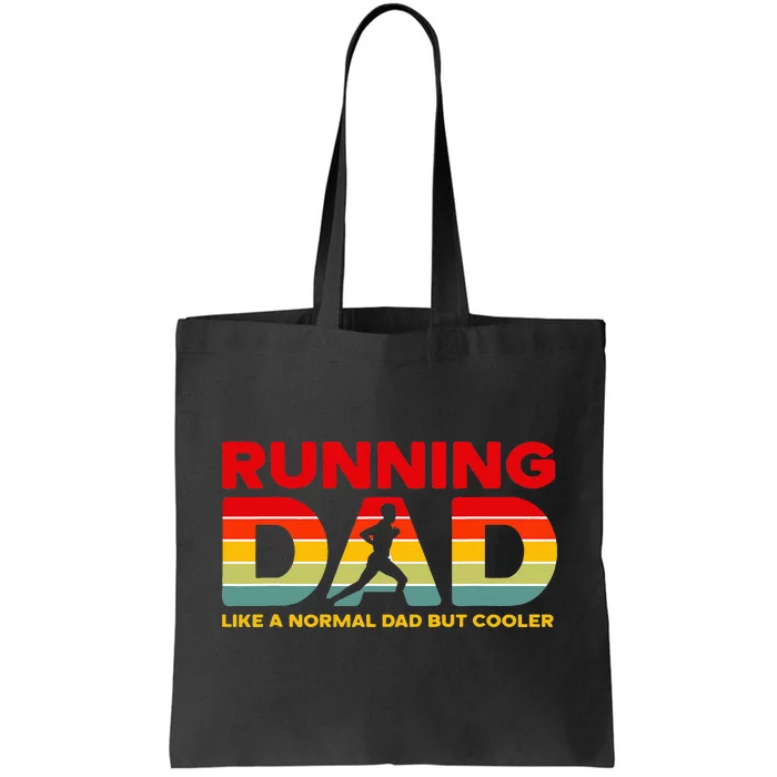 Retro Running Dad Apparel Funny Marathon Tote Bag