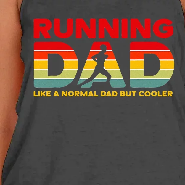 Retro Running Dad Apparel Funny Marathon Women's Knotted Racerback Tank