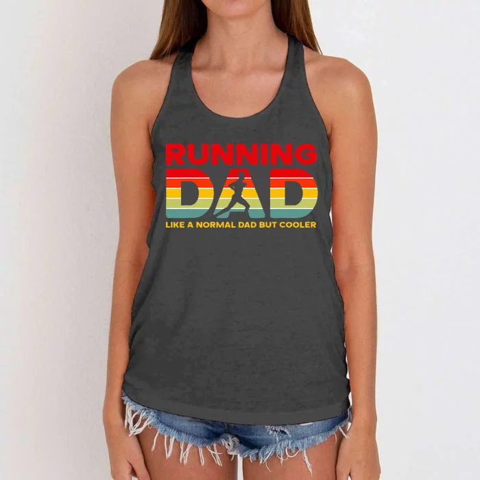 Retro Running Dad Apparel Funny Marathon Women's Knotted Racerback Tank