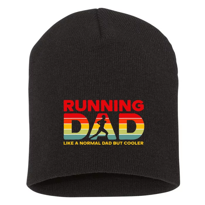 Retro Running Dad Apparel Funny Marathon Short Acrylic Beanie