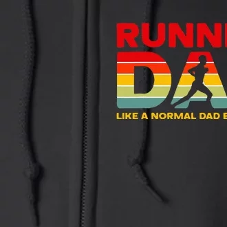 Retro Running Dad Apparel Funny Marathon Full Zip Hoodie