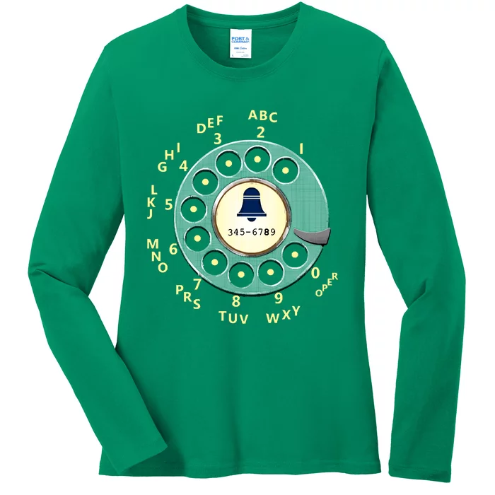 Retro Rotary Dial Ladies Long Sleeve Shirt