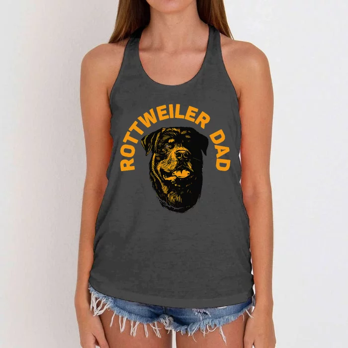 Rottweiler Rottie Dad Daddy Father Funny Women's Knotted Racerback Tank