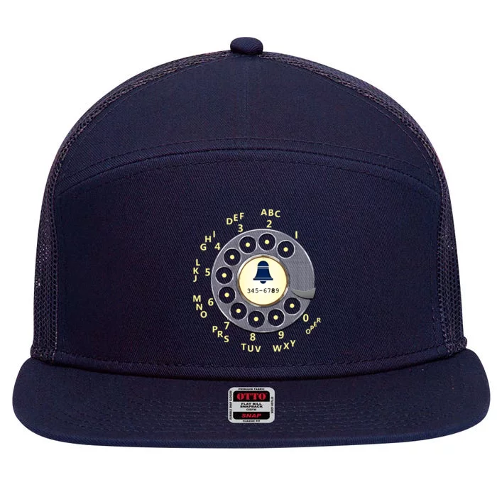 Retro Rotary Dial 7 Panel Mesh Trucker Snapback Hat