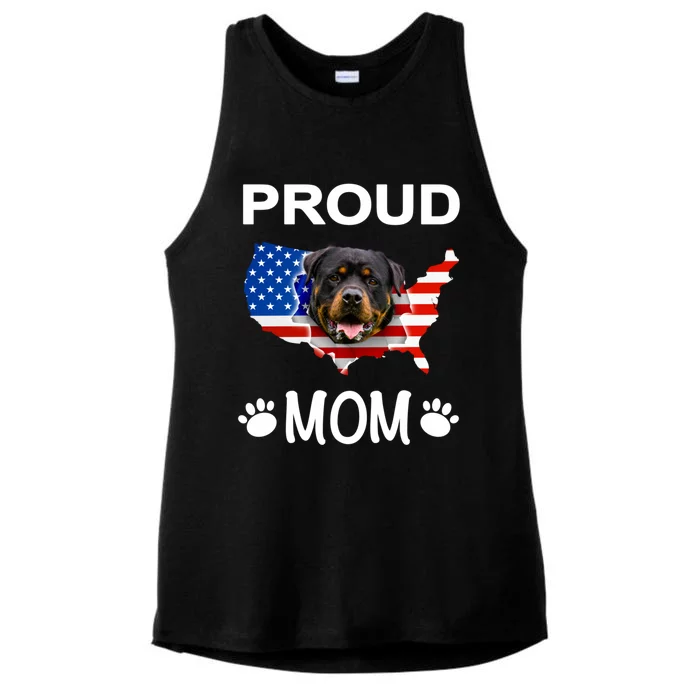 Rottweiler Rottweiler Dog Rottweiler Proud Patriot Mom Gift Ladies Tri-Blend Wicking Tank