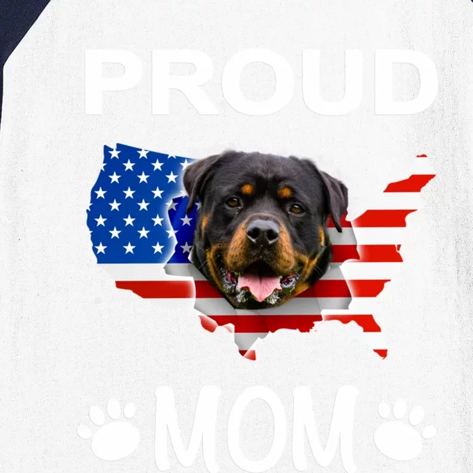 Rottweiler Rottweiler Dog Rottweiler Proud Patriot Mom Gift Baseball Sleeve Shirt