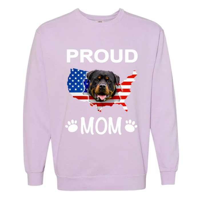 Rottweiler Rottweiler Dog Rottweiler Proud Patriot Mom Gift Garment-Dyed Sweatshirt