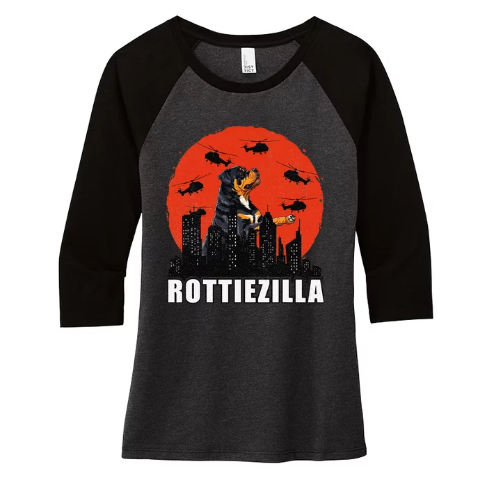 Rottweiler Rottie Dog Lovers Rottweiler Mom Funny Women's Tri-Blend 3/4-Sleeve Raglan Shirt