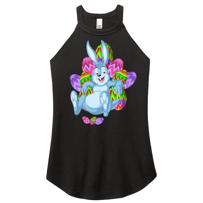 Rabbit Relaxing Easter Day Women’s Perfect Tri Rocker Tank