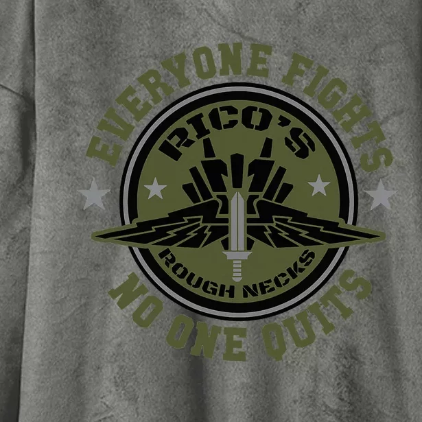 RicoS Roughnecks Everyone Fights No One Quits Hooded Wearable Blanket