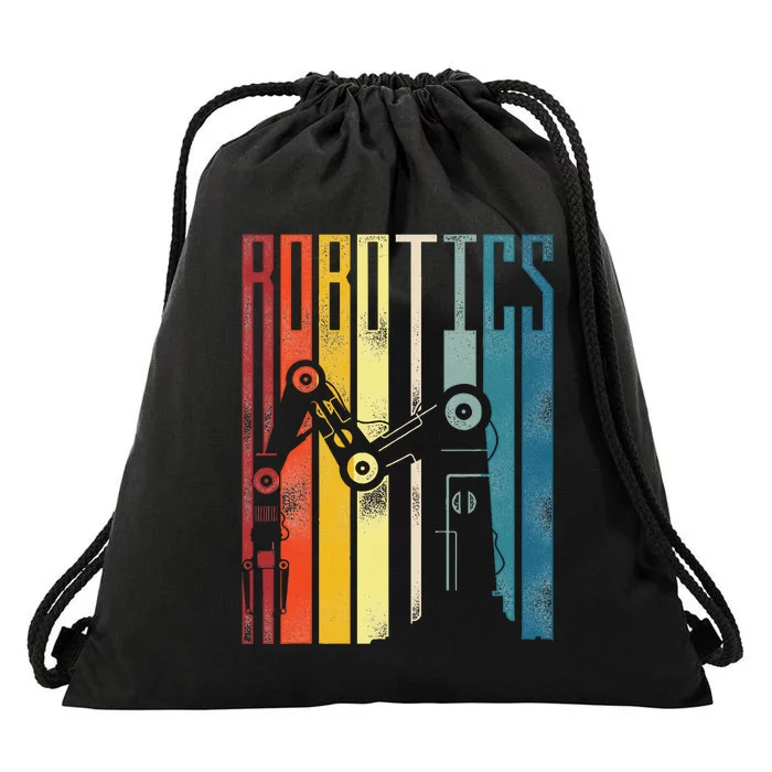 Robot Robotics Engineer Retro Robotics Drawstring Bag