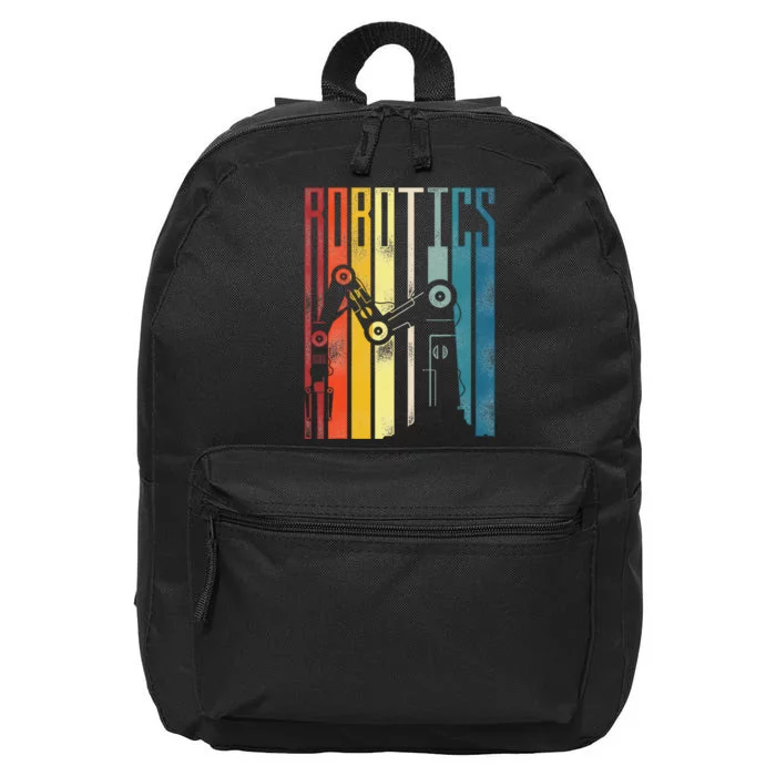 Robot Robotics Engineer Retro Robotics 16 in Basic Backpack