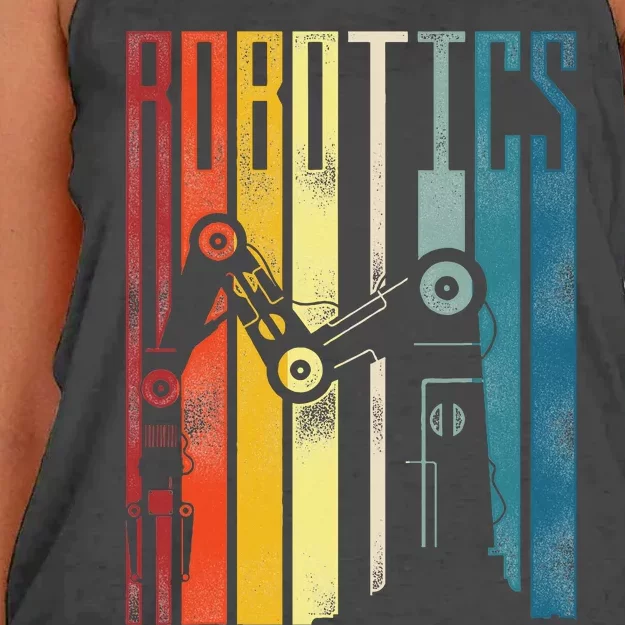 Robot Robotics Engineer Retro Robotics Women's Knotted Racerback Tank