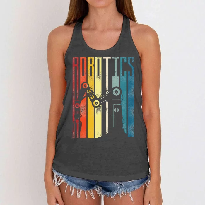 Robot Robotics Engineer Retro Robotics Women's Knotted Racerback Tank