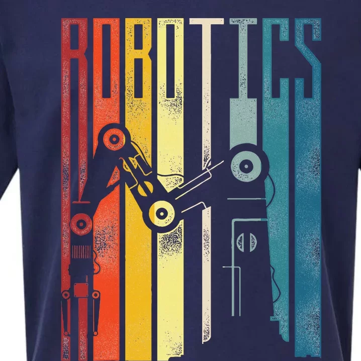 Robot Robotics Engineer Retro Robotics Sueded Cloud Jersey T-Shirt