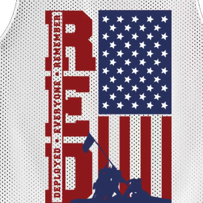 Red Remember Everyone Deployed Mesh Reversible Basketball Jersey Tank