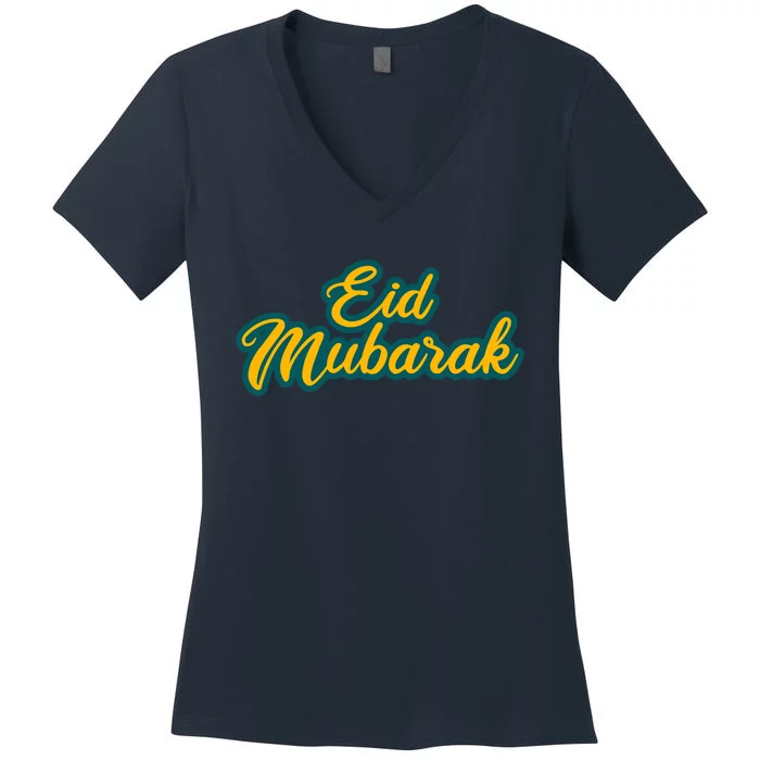 Retro Ramadan Eid Mubarak Women's V-Neck T-Shirt