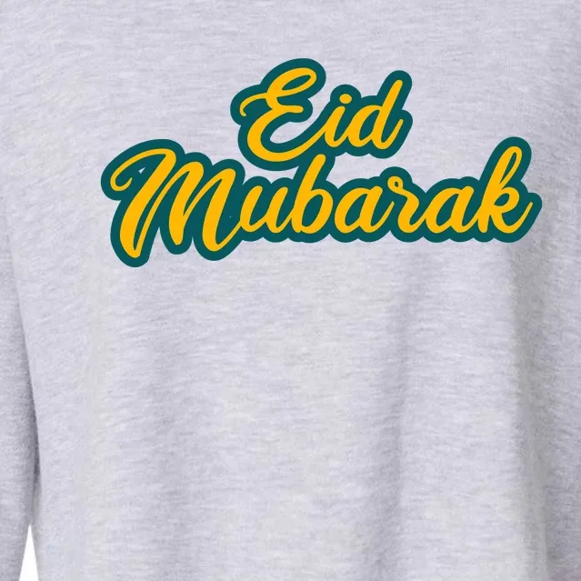 Retro Ramadan Eid Mubarak Cropped Pullover Crew