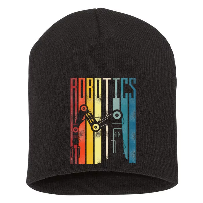 Robot Robotics Engineer Vintage Robotics Short Acrylic Beanie