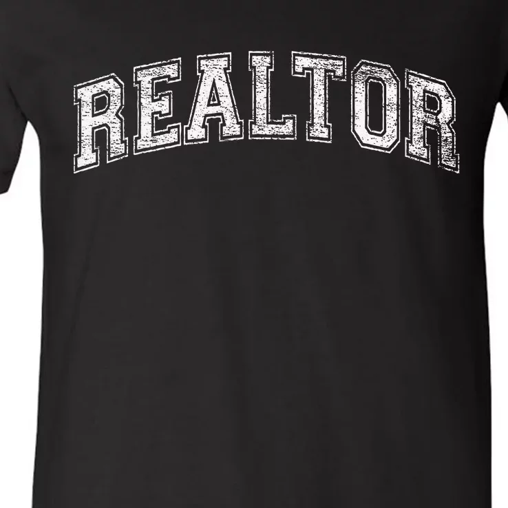 REALTOR REAL ESTATE AGENT BROKER VARSITY STYLE V-Neck T-Shirt