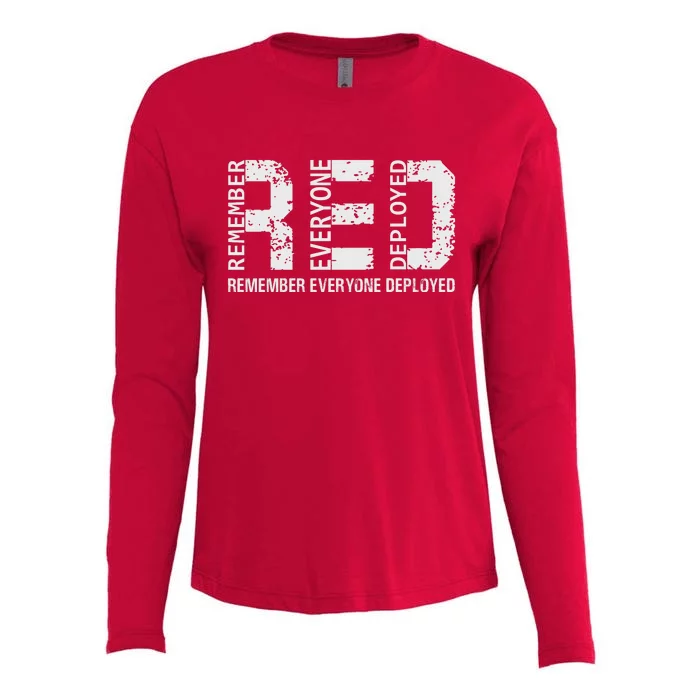 RED Remember Everyone Deployed Womens Cotton Relaxed Long Sleeve T-Shirt