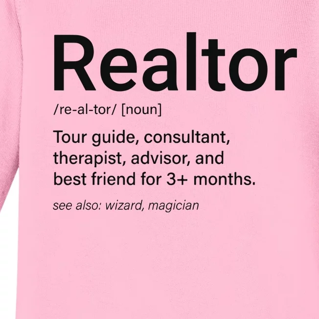 Realtor Real Estate Funny Real Estate Baby Long Sleeve Bodysuit