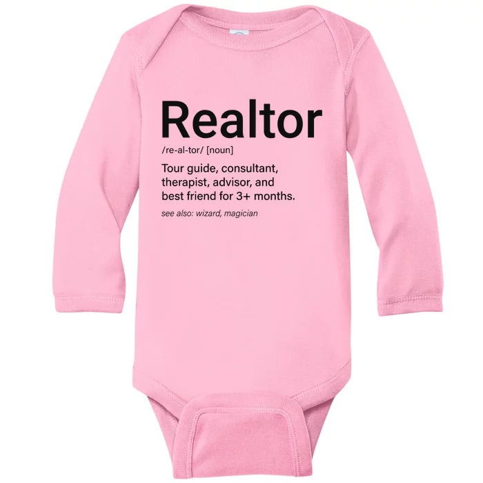 Realtor Real Estate Funny Real Estate Baby Long Sleeve Bodysuit