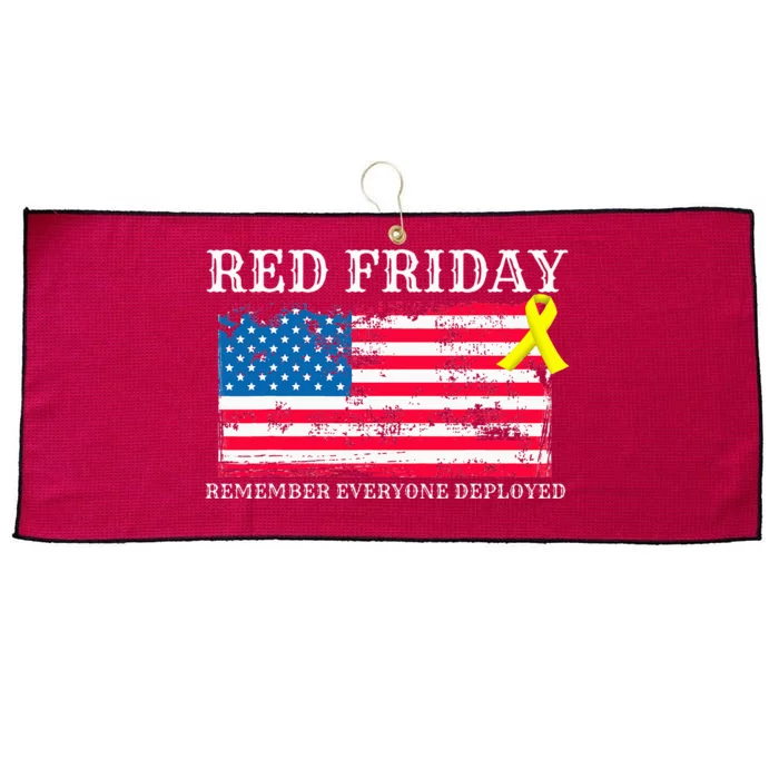 R.E.D Remember Everyone Deployed Red Friday Military Large Microfiber Waffle Golf Towel