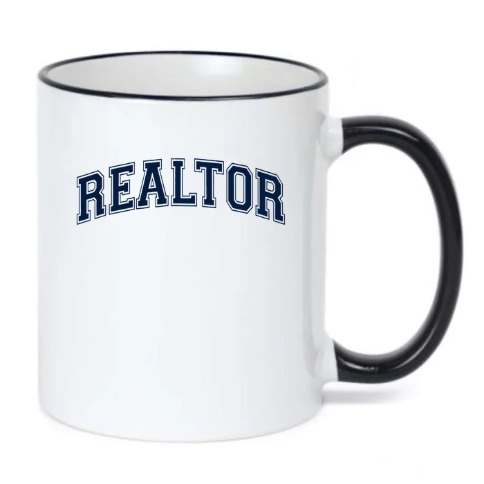 Realtor Real Estate Agent Broker Varsity Style Black Color Changing Mug