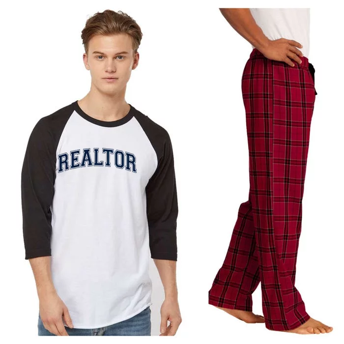 Realtor Real Estate Agent Broker Varsity Style Raglan Sleeve Pajama Set