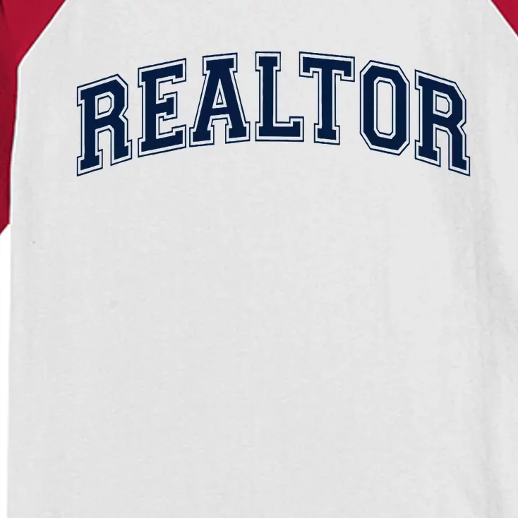 Realtor Real Estate Agent Broker Varsity Style Kids Colorblock Raglan Jersey