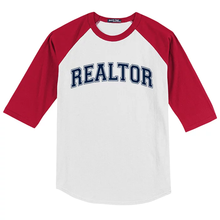 Realtor Real Estate Agent Broker Varsity Style Kids Colorblock Raglan Jersey