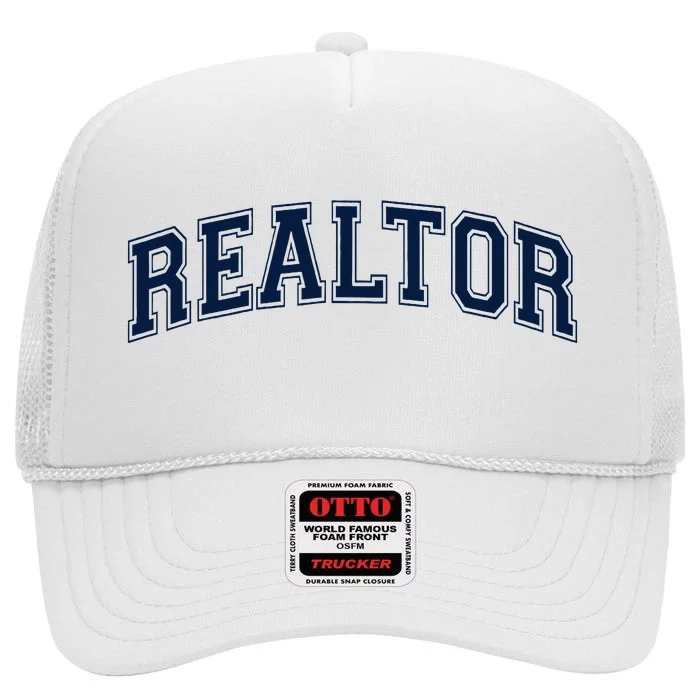 Realtor Real Estate Agent Broker Varsity Style High Crown Mesh Trucker Hat