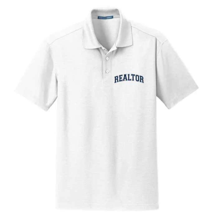 Realtor Real Estate Agent Broker Varsity Style Dry Zone Grid Performance Polo